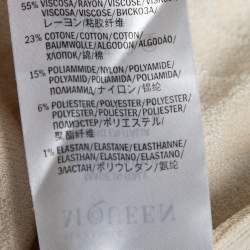 Pre Owned Alexander McQueen Cream Jacquard Sleeveless Dress S