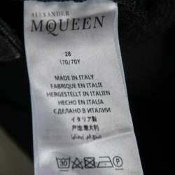 Pre Owned Alexander McQueen Black Denim Side Knit Stripe Jeans S