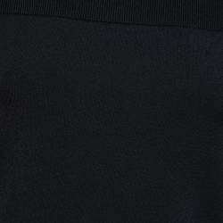 Pre Owned Alexander McQueen Black Knit Short Sleeve Crop Top L