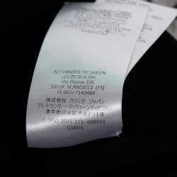 Pre Owned Alexander McQueen Black Knit Short Sleeve Crop Top L