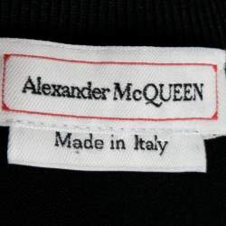 Pre Owned Alexander McQueen Black Knit Short Sleeve Crop Top L
