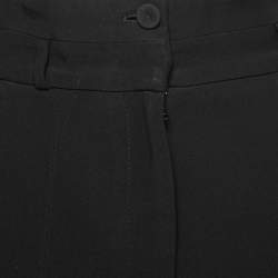 Pre Owned Alexander McQueen Black Crepe High Waist Palazzo Pants S