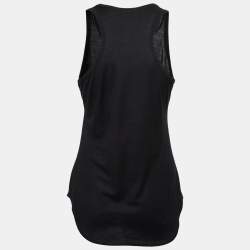 Pre Owned Alexander McQueen Black Floral Print Jersey Tank Top S
