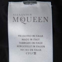 Pre Owned Alexander McQueen Black Crepe Ruffle Neck Midi Dress M