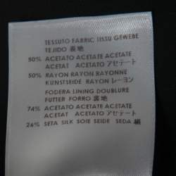 Pre Owned Alexander McQueen Black Crepe Ruffle Neck Midi Dress M