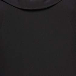 Pre Owned Alexander McQueen Black Crepe Ruffle Neck Midi Dress M