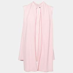 Pre Owned Alexander McQueen Pink Silk Neck-Tie Sleeveless Top L