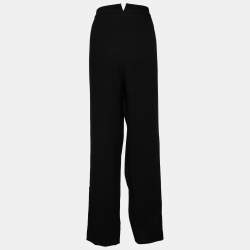 Pre Owned Alexander McQueen Monochrome Wool Crepe Tapered Trousers L Waist 36.5" 