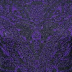 Alexander McQueen Blue & Black Jacquard Knit Round Neck Dress M