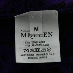 Alexander McQueen Blue & Black Jacquard Knit Round Neck Dress M