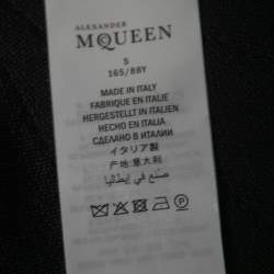 Pre Owned Alexander McQueen Black Stretch-Knit Zip-Front Peplum Top S