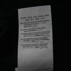 Pre Owned Alexander McQueen Black Stretch-Knit Zip-Front Peplum Top S