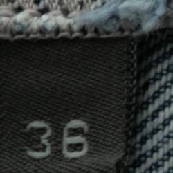 Pre Owned Alexander McQueen Blue Layered Effect Denim Jacket XS