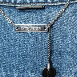 Pre Owned Alexander McQueen Blue Layered Effect Denim Jacket XS