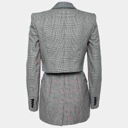 Alexander McQueen Black Checked  Wool Layered Blazer S