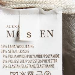 Pre Owned Alexander McQueen Grey Swallow Jacquard Wool & Silk Jumper S