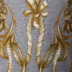 Pre Owned Alexander McQueen Grey Skull Printed Cotton Knit T-Shirt S