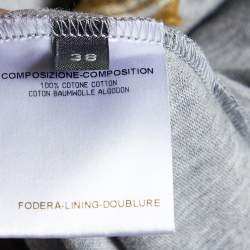 Pre Owned Alexander McQueen Grey Skull Printed Cotton Knit T-Shirt S