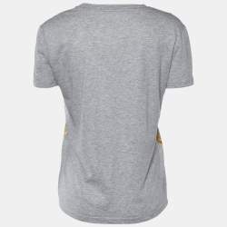 Pre Owned Alexander McQueen Grey Skull Printed Cotton Knit T-Shirt S