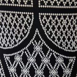 Pre Owned Alexander McQueen Black Rhombic Pearl Pattern Jacquard Knit Bodycon Dress M