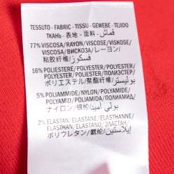 Pre Owned Alexander McQueen Red Jacquard Knit Flared Dress M