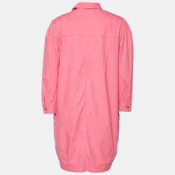 Pre Owned McQ by Alexander McQueen Pink Cotton Button Front Shirt Dress L