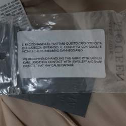 Pre Owned Alexander McQueen Gold LeatherFringed Belted Midi Dress S