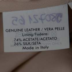 Pre Owned Alexander McQueen Gold LeatherFringed Belted Midi Dress S