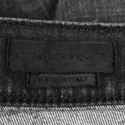 Pre Owned Alexander McQueen Grey Denim Contrast Waist Detail Jeans L Waist 31"