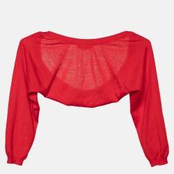 Alexander McQueen Red Knit Cropped Shrug S