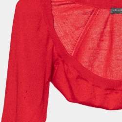 Alexander McQueen Red Knit Cropped Shrug S