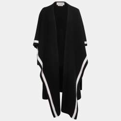 Alexander McQueen Black Wool Knit Open Front Cardigan M