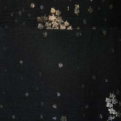 Pre Owned Alexander McQueen Black Fil Coupe Cape Detail Maxi Dress M