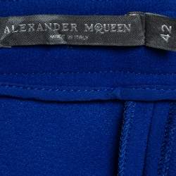 Pre Owned Alexander McQueen Blue Crepe Tailored Trousers M