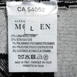 Pre Owned Alexander McQueen Black Embroidered Birds Knit Midi Dress L