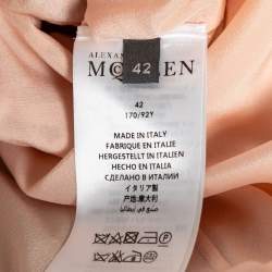 Alexander McQueen Pink Floral Lace Long Sleeve Dress M