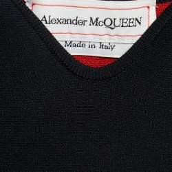 Pre Owned Alexander McQueen Black Knit High-Low Hem Sleeveless Dress XS