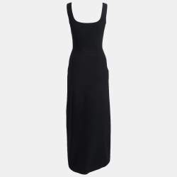 Pre Owned Alexander McQueen Black Knit High-Low Hem Sleeveless Dress XS