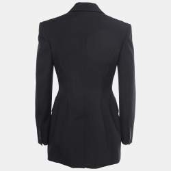 Pre Owned Alexander McQueen Black Wool Double-Breasted Tailored Blazer S
