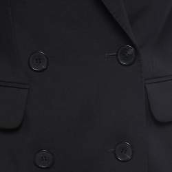 Pre Owned Alexander McQueen Black Wool Double-Breasted Tailored Blazer S