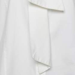 Pre Owned Alexander McQueen White Cotton Tie Detail Shirt S