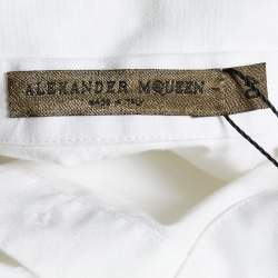 Pre Owned Alexander McQueen White Cotton Tie Detail Shirt S