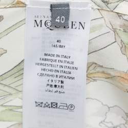 Pre Owned Alexander McQueen Cream Floral Printed Silk Co-ord Set S