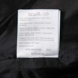 Pre Owned Alexander McQueen Black Bee Jacquard Silk Peplum Blouse M