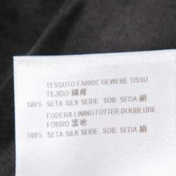 Pre Owned Alexander McQueen Black Bee Jacquard Silk Peplum Blouse M