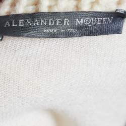 Pre Owned Alexander McQueen Cream Wool & Cashmere Knit Turtleneck Sweater M