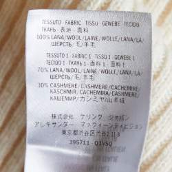 Pre Owned Alexander McQueen Cream Wool & Cashmere Knit Turtleneck Sweater M