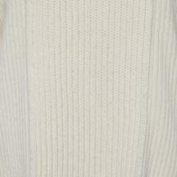 Pre Owned Alexander McQueen Cream Wool & Cashmere Knit Turtleneck Sweater M