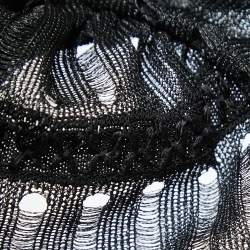 Pre Owned Alexander McQueen Black Textured Blend Long Sleeve Round Neck Dress M