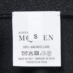 Pre Owned Alexander McQueen Black Wool Knit Peplum Tank Top S